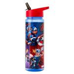 Avengers Heroes Water Bottle with Straw – Reusable Kids 600ml PP – Official Merchandise by Polar Gear – BPA Free & Recyclable Plastic – For School Nursery Sports Picnic