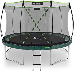KINETIC SPORTS Trampolin Federlos-Design 'Bungee Safety Elite' Ø 244/305/366 cm - TÜV Rheinland, AirMAXX Sprungtuch-Technologie, Ultraleise, Outdoor Gartentrampolin für Kinder & Erwachsene