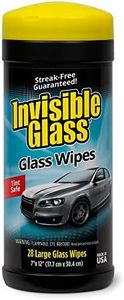 Invisible Glass 90166 28-Count Lint-Free and Ammonia-Free Large Glass Cleaning Wipes are Tint Safe Enjoy Streak Free Windows, Mirrors, and Glass for Home and Auto