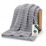 Bedsure Living Room Decor Home Light Grey Throw Blanket Gifts for Women Men, Soft Fluffy Fleece Cozy Fuzzy Plush Warm Couch Bed Blanket, Bedroom Spring Decor Grey Gifts for Him Her, 50x60
