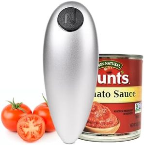 One Touch Electric Can Opener - Automatic Can Openers with Smooth Edge, Free Handheld Electric Can Opener for Kitchen, Seniors (Silver)