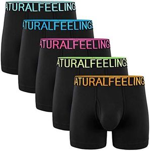 5Mayi Mens Underwear Boxer Briefs Cotton Black Men's Boxer Briefs Underwear Men Pack of 5 Open Fly Pouch XL