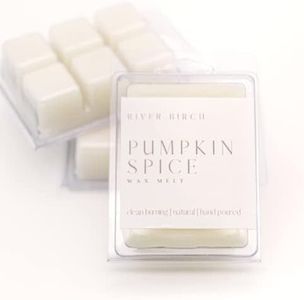 3 Pack Pumpkin Spice Scented Clean Natural Soy Wax Melts Tarts – Total 7.5 Oz. of Scented Wax Melts, Fall Scent, Gift Pack, Made in USA River Birch Candles
