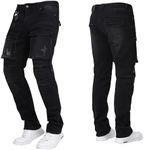 Motorcycle Pants Mens, Made of high-Strength wear-Resistant Fabric - Motorcycle Riding Pants are Also Work Pants with Armor (US, Waist, 30, Regular, Black)