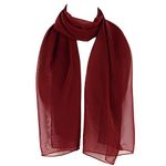 Hat To Socks Chiffon Scarf Sheer Wrap for Women (Burgundy)