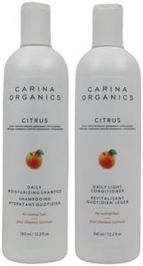 Carina Organics Citrus Daily Light Conditioner and Citrus Daily Moisturizing Shampoo Bundle, Organic Hair Shampoo and Conditioner Set, 360 ml (Pack of 2)