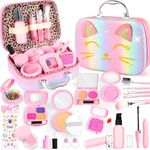 Pretend Makeup for Toddlers, Toy Play Makeup Set for Kids 3-5, Toddler Makeup Kit Pretend, Cat Toys for Kids Fake Makeup, Birthday Gifts Toys for 3 4 5 6 7 8+ Year Old Girls (Not Real Makeup)