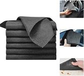 ZOCONE 6 Pcs Thickened Magic Cleaning Cloth, Large Microfiber Window Cleaning Cloths 30 * 30CM Reuseable Magic Cloths to Clean Surfaces Glass Cleaning Magic Cloth for Dusting,Cars,Kitchen (Dark Grey)