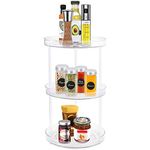 Tanice Rotatable Spice Rack 3-Tier Lazy Susan Turntable 360° Rotating Kitchen Storage Organizer with Anti-slip Rubber Pads for Kitchen/Bathroom/Makeup Organizer