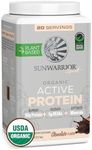 Vegan Protein Powder Plant-Based USDA Organic BCAAs | 30g Protein per Serving | Sugar Free, Gluten Free Non-GMO Dairy Free | Chocolate Flavored, 20 Servings | Active Sport Protein Powder