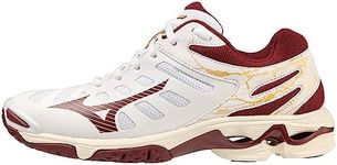 Mizuno Women's Wave Voltage Volleyball, White/Cabernet/MP Gold, 9 UK