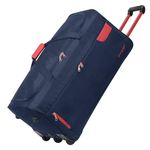 Rocklands® Lightweight Luggage Rolling Holdall Suitcase Wheeled Duffle Bag Cargo Sport Travel Bag RL501 (Navy/Red, Large - 32" (H84 x L42 x W40 cm))
