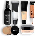 Glowhouse Beauty 6 In 1 Combo Kit Foundation, Primer, Liquid Concealer, Loose Powder, Compact Powder & Makeup Fixer (Setting Spray) Ideal for Face Makeup - Complete Makeup Combo Set