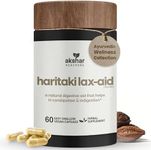 AKSHAR Ayurveda - Haritaki Lax Aid Capsules for Natural Constipation Relief & Indigestion Support - Plant Based Digestive Aid for Regularity & Gentle Rejuvenation - Vegan Cruelty Free (60 Count)