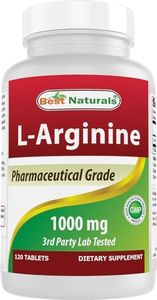 Best Naturals (New Improved Formula) L-Arginine 1000 Mg 120 Tablets - Pharmaceutical Grade L Arginine Supplement Promotes Nitric Oxide Synthesis