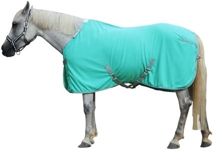 LEAFOREST Horse Fleece Blanket Polar Fleece Cooler Liner Soft Exercise Blankets for Horses Moisture Wicking Sheet in The Barn, Stable, Stall, Pasture, Paddock Green 84 inches