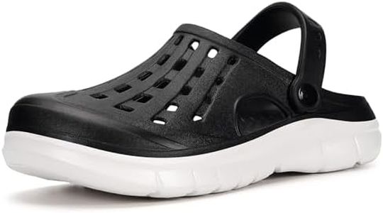 Sisttke Garden Clogs with Arch Support Garden Shoes for Men Women Breathable Beach Shoes Nursing Slippers Outdoor Anti-Slip Slip on Sandals,Black White,270,US 10.5-11 Women/9-9.5 Men