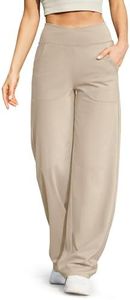 G4Free Wide Leg Pants for Women Yoga Dress Pants with Pockets Petite/Regular/Tall Loose Casual Work Trouser Pants Light Khaki