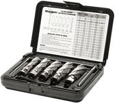 Hougen 12006 12,000 Series Annular Cutter Kit 5/8, 3/4, 7/8, 1, 1-1/8" 2-Inch Depth of Cut 3/4-Inch Weldon Shank For Magnetic Drills
