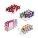 iDesign 4-Piece 50% Recycled Plastic Refrigerator Organizer Bin Set, Made in The USA – Ideal for Freezer, Pantry, and Cabinet Organization – Two 5” x 5” x 14” and Two 10” x 5” x 14” Bins, Clear