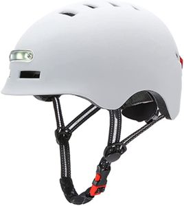 AHATECH Kickstart Smart Helmet | E-Bike | LED Lights | Cycling (White, Medium)