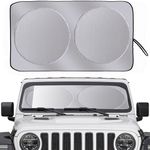 Sun Shade for Car Windshield Foldable Front Window Sun Visor 240T Reflective Fabric Blocks UV Rays and Sun, Automotive Interior Protection for Cars,Trucks, SUVs|L (68.9”x35”)