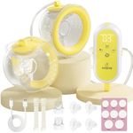 Saglve Electric Breast Pump, Wearable Pump with 4 Modes 12 Levels 300mmHg Suction, Portable Rechargeable Double Breast Pump 21/24mm Flange for New Nursing Mothers at Office in Public Work Travel