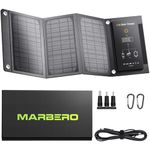 MARBERO Solar Panel 21W Foldable Solar Panel for Portable Power Station Solar Generator, iPhone, Ipad, Laptop, QC3.0 USB Ports & DC Output(3 Interchangeable Adapters) for Outdoor Camping Van RV Trip