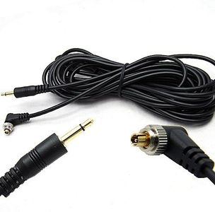 DSLRKIT 5M 16ft 3.5mm to Male Flash PC Sync Cable with Screw Lock