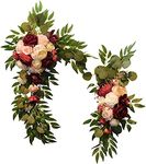 TIARTF Wedding Decor Welcome Sign Wedding Arch Flowers Swags Decorative Swags Artificial Flowers for Decoration Peony Flower Swag for Wedding Decor 2 Pcs (red)