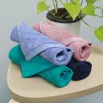 HEELIUM Bamboo Face Towel | Ultra Absorbent & Odour-Free | 3X Softer Than Cotton Towels | 30 x 30 cm - 600 GSM | Pack of 4 - Blue, Teal, Iris, Peach