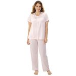 Exquisite Form Women's Colortura Short Sleeve Pajama,Pink Champagne,Medium