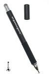 Organicguru 2 in 1 Capacitive Fiber And Fine Point Disc Touch Screen Fibre Stylus Pen Tablet Stylus Pen for iPhone, Samsung Galaxy, iPad and All Touch Screen Mobile Phones and Tablets (Black)