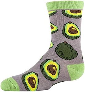 Kid's Novelty Crew Socks, Funny Crazy Silly Cool Dress Socks for Boy and Girl, Avocado Life One Pairs