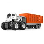 Coelon Transportation Truck Toys Diecast Alloy Logistic Big Truck Toys with Friction Powered Miniature Toy for Kids Boys and Girls Best Gift Truck Toys