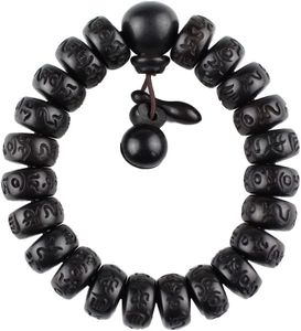 Jade Lee Bracelet Lightning Struck Jujube Wood Black Mala Prayer Feng Shui Lucky Beads Drum Diameter 13mm