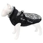 CAPT.SNOOZE Waterproof Warm Dog Clothes for Small Large Dog Snow Jacket Reflective Dog Winter Coat with Harness(5XL,WhiteLetter)