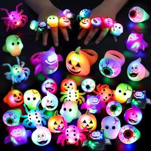 [Soft Rubber] Halloween Light Up Rings Halloween Party Favors Toys Kids
