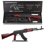 Maximum Armory Miniature AK-47 Desktop Display Model Kit 1:1.67 Scale - Diecast Metal Build Set for Adults and Kids - Gift for Model Enthusiasts and Ornament Collectors (Wood)