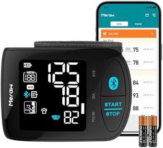 Meraw Blood Pressure Monitor Adult Cuff, Blood Pressure Cuff Monitor Wrist, Blood Pressure Machine Home Use 5.3-8.5" Irregular Heartbeat Monitoring APP Automatic Bluetooth High Accuracy Aspen Black