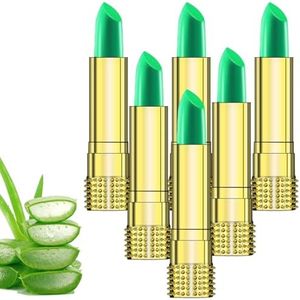 INNAL 6 Pcs Rossetto Cambia Colore Temperatura Cambia Rossetto Balsamo Labbra Aloe Impermeabile Aloe Vera Rossetto Lunga Durata Idratante Aloe Vera Lip Balm per Riparazione Labbro Cura Delle Labbra