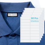 KTRIO 90 PCS Name Labels for Clothes, 12.5x45mm Waterproof White Clothing Labels No Iron, No Sew, Stick-On Name Tags for School Uniforms, Day Care, and More