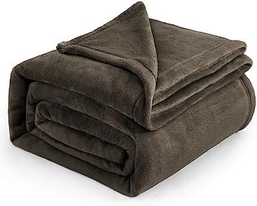 Bedsure Fleece Blanket King Size for Bed - Soft Cosy Fluffy Throw Blankets, Warm Large Throws for Audlts, Brown, 270x230 cm