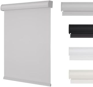 Changshade Cordless Blackout Roller Shades with Valance, Room Darkening Roll-up Shade Easy Install, Fabric Windows Blinds for Home, Bedroom and Office, 48" W x 72" H, Grey ROL48GY72D