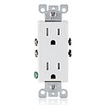 Leviton 15 Amp Decora Weather & Tamper-Resistant Duplex Outlet in White