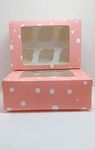 Bakerelation Cupcake Box for 6 Cupcakes muffin boxes - Pack of 10 Pieces Pink dot design