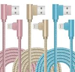 MAIMEITE iPhone Charger Cable 3M 3Pack Right Angle 90 Degree iPhone Charging Cables Lightning Cable Nylon Braided Fast iPhone Lead Compatible with iPhone 14 13 12 11 Pro Max Mini X 8 7 6S Plus