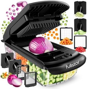 Vegetable Chopper Vegetable Cutter - Veggie Onion Salad Food Chopper Manual - Potato Chipper - Veg Chopper and Dicer - Kitchen Tools & Gadgets (4-in-1 Black)