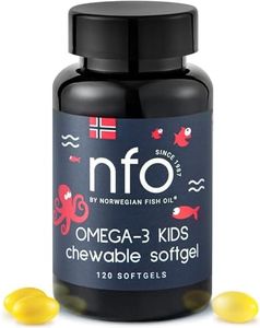 NFO OMEGA 3 KIDS [120 capsule] masticabili al gusto naturale di Tutti-Frutti Olio di pesce norvegese con un'alta concentrazione di EPA e DHA, Trigliceridi, e vitamine D3 ed E Per bambini dai 4 anni