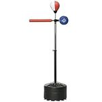 Soozier Boxing Speed Trainer, Punching Bag with Stand, Reaction Bar Challenge, Reflex Bag, Base Suction Cups, 64-81in Adjustable Height, for Teenagers and Adults, Red and Blue